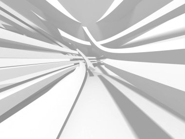 Soyut modern beyaz mimari arka planı. 3d resimleme