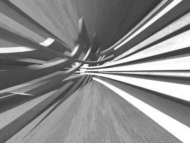 Karanlık Bodrum boş odası iç. Beton duvarlar. Mimari arka plan. 3D render illüstrasyon