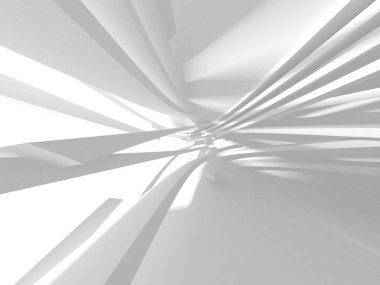 Soyut modern beyaz mimari arka planı. 3d resimleme