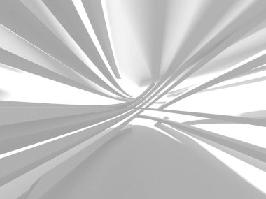 Soyut modern beyaz mimari arka planı. 3d resimleme