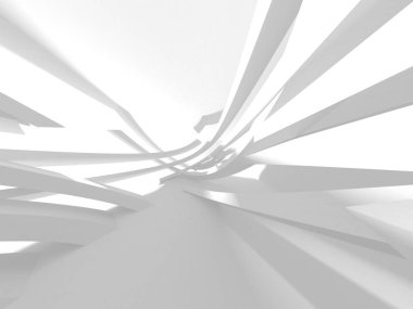 Soyut modern beyaz mimari arka planı. 3d resimleme