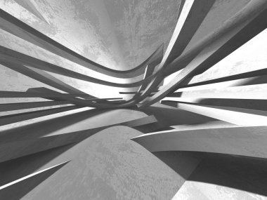 Geometrik beton mimari arka plan. 3D render illüstrasyon