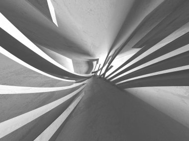 Geometrik beton mimari arka plan. 3D render illüstrasyon