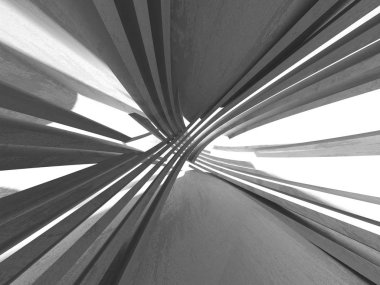 Karanlık beton boş oda. Modern mimari tasarım. Kentsel dokulu arka plan. 3D render illüstrasyon