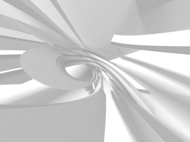 Soyut modern beyaz mimari arka planı. 3d resimleme