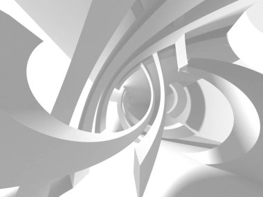 Soyut modern beyaz mimari arka planı. 3d resimleme