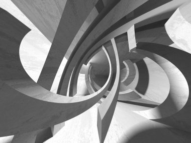 Geometrik beton mimari arka plan. 3D render illüstrasyon