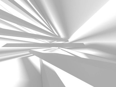 Soyut modern beyaz mimari arka planı. 3d resimleme