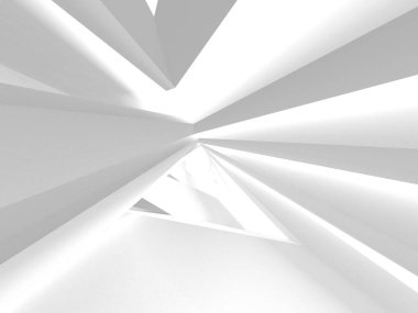 Soyut modern beyaz mimari arka planı. 3d resimleme