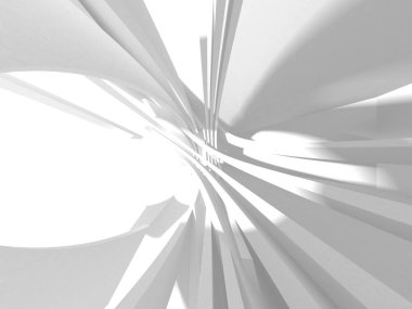 Soyut modern beyaz mimari arka planı. 3d resimleme