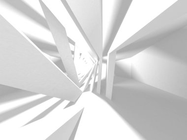 Soyut modern beyaz mimari arka planı. 3d resimleme