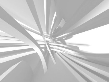 Soyut modern beyaz mimari arka planı. 3d resimleme