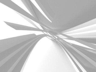 Beyaz Mimarlık inşaat Modern iç arka plan. 3D render illüstrasyon