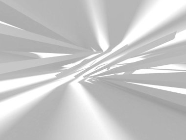 Beyaz Mimarlık inşaat Modern iç arka plan. 3D render illüstrasyon