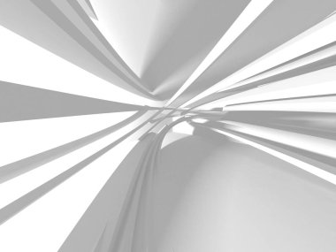 Beyaz Mimarlık inşaat Modern iç arka plan. 3D render illüstrasyon