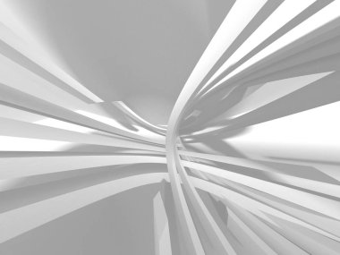 Beyaz Mimarlık inşaat Modern iç arka plan. 3D render illüstrasyon