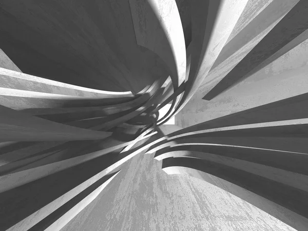 Geometrik beton mimari arka plan. 3D render illüstrasyon