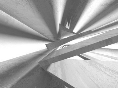 Beton mimari arka plan. Soyut boş karanlık oda. 3D render illüstrasyon