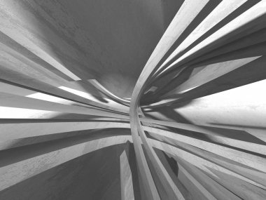 Geometrik beton mimari arka plan. 3D render illüstrasyon