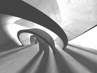 Geometrik beton mimari arka plan. 3D render illüstrasyon