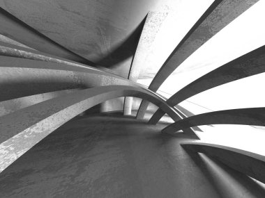 Geometrik beton mimari arka plan. 3D render illüstrasyon