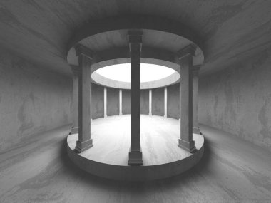Geometrik beton mimari arka plan. 3D render illüstrasyon