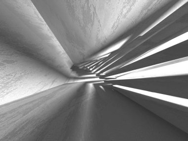 Beton mimari arka plan. Soyut boş karanlık oda. 3D render illüstrasyon