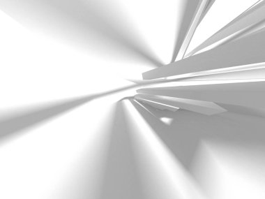 Soyut modern beyaz mimari arka planı. 3d resimleme