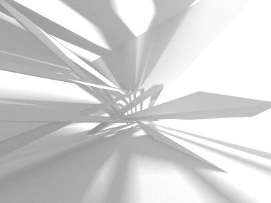 Soyut modern beyaz mimari arka planı. 3d resimleme