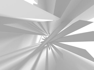 Soyut modern beyaz mimari arka planı. 3d resimleme