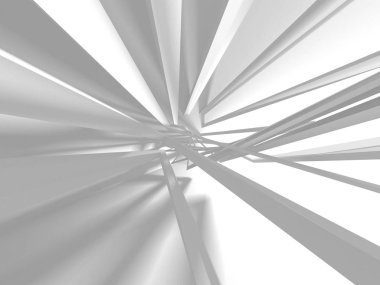 Soyut modern beyaz mimari arka planı. 3d resimleme