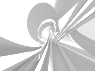 Soyut modern beyaz mimari arka planı. 3d resimleme