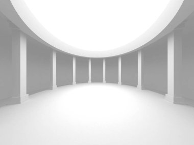 Soyut modern beyaz mimari arka planı. 3d resimleme