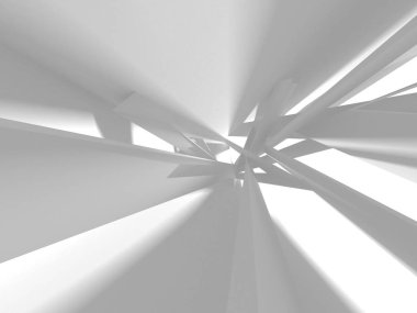Soyut modern beyaz mimari arka planı. 3d resimleme