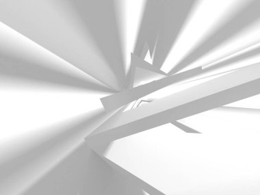 Soyut modern beyaz mimari arka planı. 3d resimleme