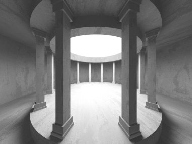 Geometrik beton mimari arka plan. 3D render illüstrasyon