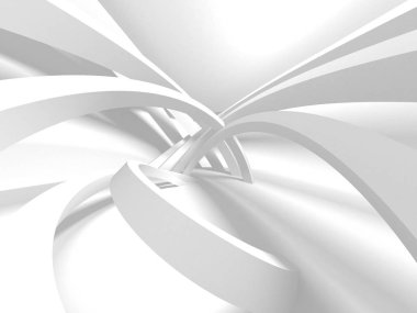 Beyaz Mimarlık inşaat Modern iç arka plan. 3D render illüstrasyon