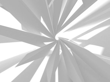 Beyaz Mimarlık inşaat Modern iç arka plan. 3D render illüstrasyon