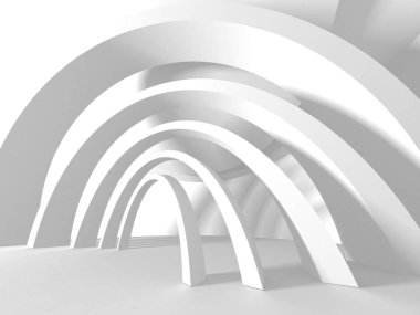 Soyut modern beyaz mimari arka planı. 3d resimleme