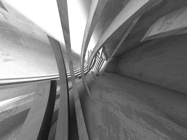 抽象的な幾何学的なコンクリート建築の背景 レンダリング図 — ストック写真
