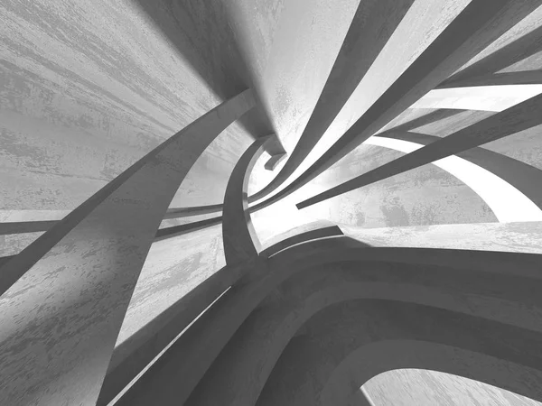 Geometrik beton mimari arka plan. 3D render illüstrasyon