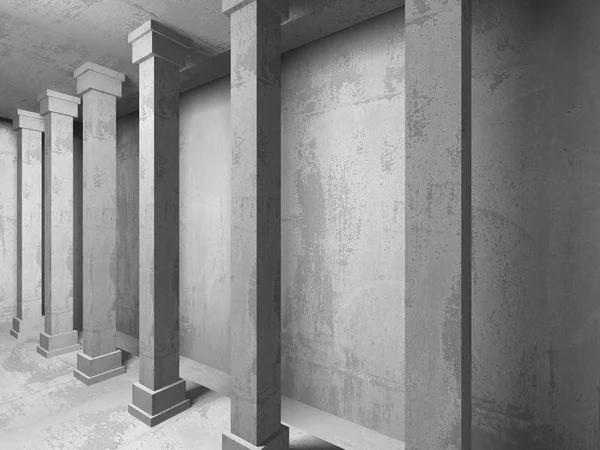 Конкретный Архитектурный Фон Абстрактная Пустая Темная Комната Трехмерная Иллюстрация — стоковое фото
