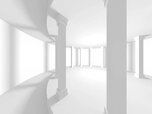 Строительство Белой Архитектуры Современный Интерьер Рендер — стоковое фото