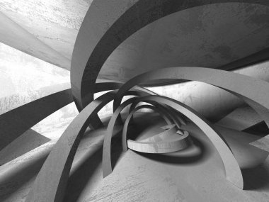 Geometrik beton mimari arka plan. 3D render illüstrasyon