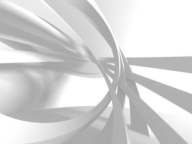 Soyut modern beyaz mimari arka planı. 3d resimleme