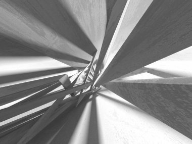 Geometrik beton mimari arka plan. 3D render illüstrasyon