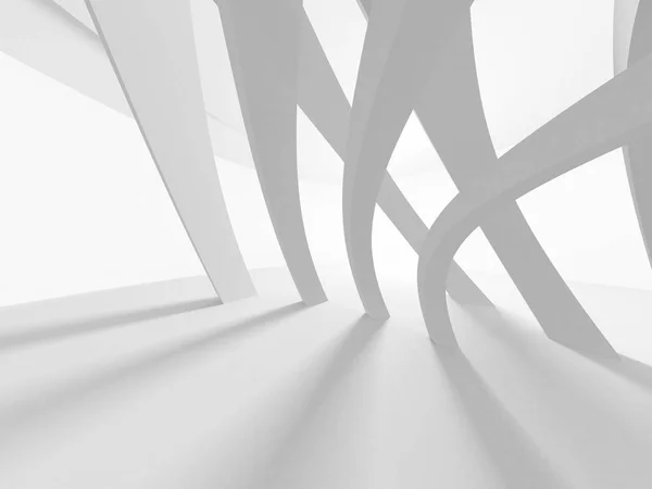 抽象的な現代の白い建築の背景 3Dレンダリング図 — ストック写真
