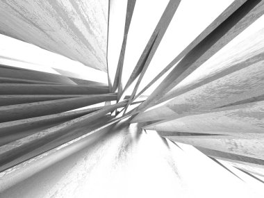 Boş karanlık beton Oda mimari 3d arka plan.