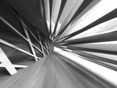 Geometrik beton mimari 3d arka plan.