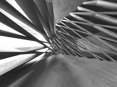 Geometrik beton mimari 3d arka plan.